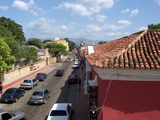 La vue du quartier à partir du balcon de la casa Arcaya